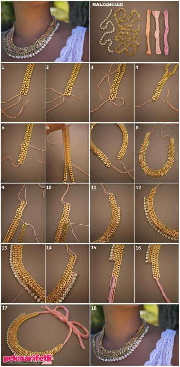 Resimli anlatımlı zincir kolye yapımı