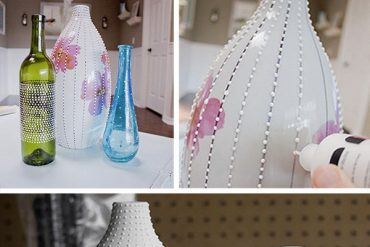 Cam şişelerden dekoratif vazo yapımı