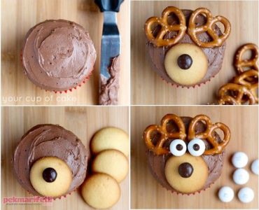 Çocuklar için sevimli cupcake yapımı