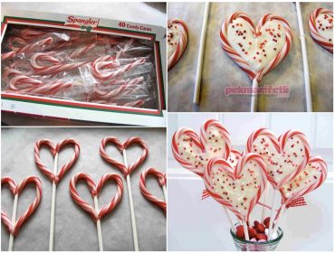 Kalp şeklinde dekoratif sevgililer günü şekeri