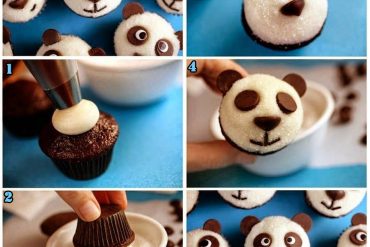 Panda görünümlü cupcake yapımı