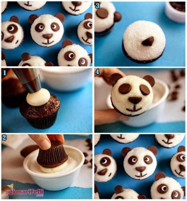 Panda görünümlü cupcake yapımı