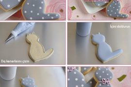 Royal icingle kedi kurabiye yapımı
