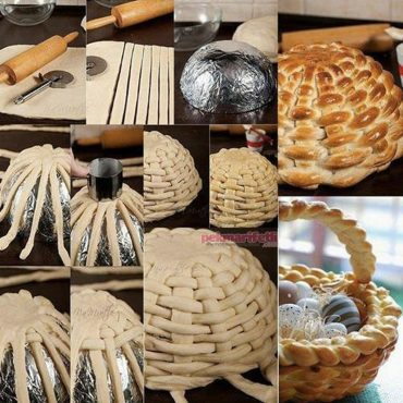 Sepet şeklinde ekmek yapımı